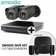 Zmodo 8ch NVR με 2 κάμερες 1080P και ΔΩΡΟ Ajax Starter Kit ΜΑΥΡΟ- NVR-AJX