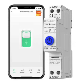 BMAC WiFi Ασφαλειοδιακόπτης ράγας 1P 40A - OPCBC1MN BMAC WiFi Ασφαλειοδιακόπτης ράγας 1P 40A - OPCBC1MN