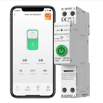 BMAC WiFi Ασφαλειοδιακόπτης 1P 40A με Ένδειξη Κατανάλωσης Ρεύματος και θερμοκρασίας- OPCBC1Tv2 BMAC WiFi Ασφαλειοδιακόπτης 1P 40A με Ένδειξη Κατανάλωσης Ρεύματος και θερμοκρασίας- OPCBC1Tv2