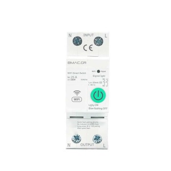 BMAC WiFi Ασφαλειοδιακόπτης ράγας 25Amp με Ένδειξη Κατανάλωσης Ρεύματος και θερμοκρασίας -  BR25AF BMAC WiFi Ασφαλειοδιακόπτης ράγας 25Amp με Ένδειξη Κατανάλωσης Ρεύματος και θερμοκρασίας -  BR25AF