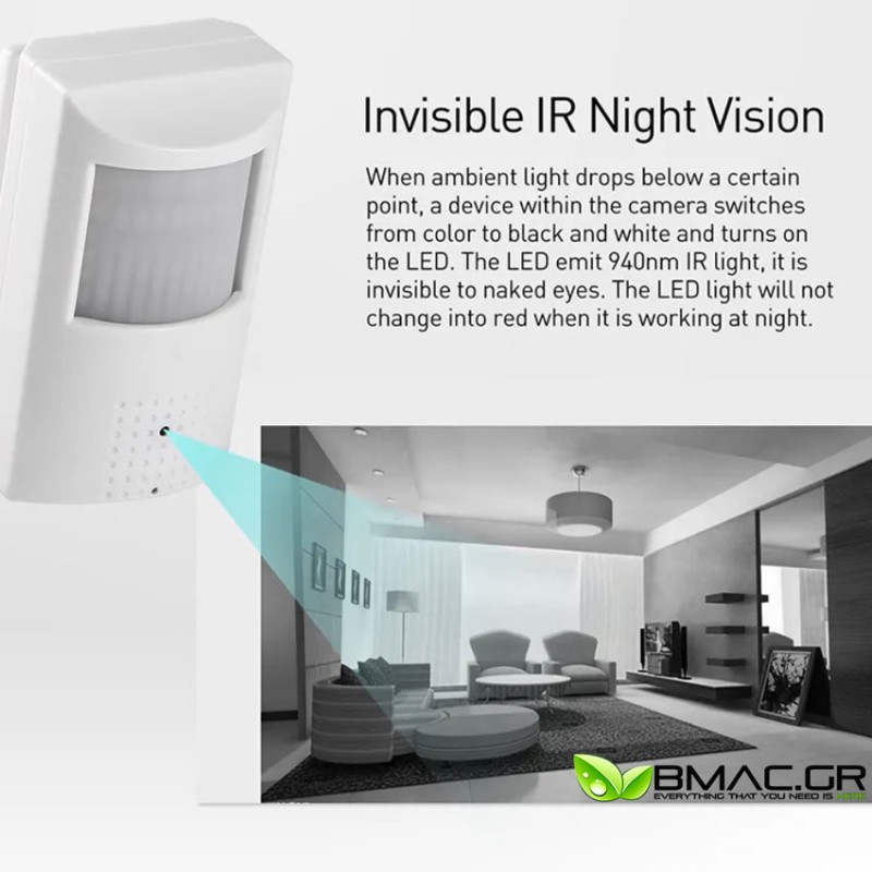 BMAC κρυφή κάμερα ανιχνευτής κίνησης 2MP ONVIF POE με μικροφωνο - BMC2HHD1