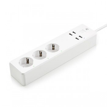 NEDIS  WiFi Smart Πολύπριζο με 4 θύρες USB 16A-WIFIP310FWT NEDIS  WiFi Smart Πολύπριζο με 4 θύρες USB 16A-WIFIP310FWT
