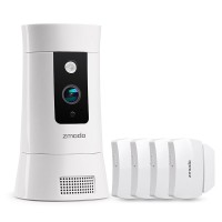 Zmodo Pivot Cloud 1080p Full HD WiFi 350° Rotating Security Camera System with 4 Pack Door Window Sensors- SD-H2002