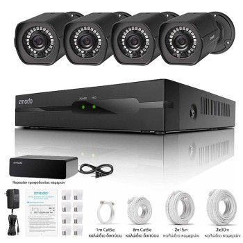 NVR 8κάναλο Σετ 1080p sPoE με 1 repeater με 4x1080p κάμερες- ZS-2004B NVR 8κάναλο Σετ 1080p sPoE με 1 repeater με 4x1080p κάμερες- ZS-2004B