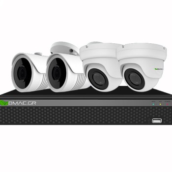 BMC NVR 8κάναλο Σετ Παρακολούθησης με 4 POE 3Mp κάμερες με φακό SONY Starlight BMC NVR 8κάναλο Σετ Παρακολούθησης με 4 POE 3Mp κάμερες με φακό SONY Starlight
