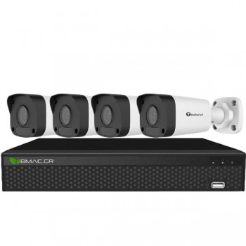 BMC NVR 8κάναλο POE καταγραφικό με 4 POE 2Mp κάμερες BMC NVR 8κάναλο POE καταγραφικό με 4 POE 2Mp κάμερες