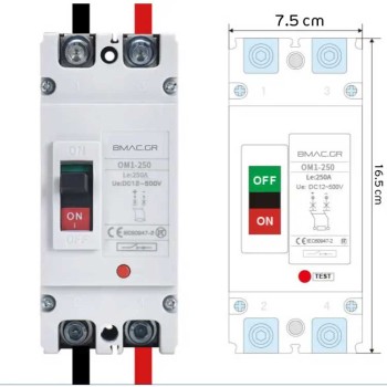 Αυτόματος διακόπτης ισχύος PV 2P 500V 250A - OPBM1250A Αυτόματος διακόπτης ισχύος PV 2P 500V 250A - OPBM1250A