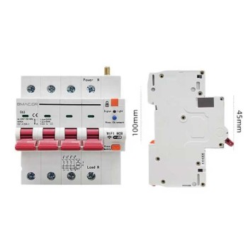 BMAC WiFi Ασφαλειοδιακόπτης 4P Τριφασικός 63A με ρελέ διαρροής και Ένδειξη Κατανάλωσης Tuya - BMCB6 BMAC WiFi Ασφαλειοδιακόπτης 4P Τριφασικός 63A με ρελέ διαρροής και Ένδειξη Κατανάλωσης Tuya - BMCB6