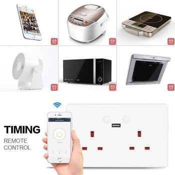 WOOX WiFi Smart Διπλή Πρίζα Τοίχου-R4053 WOOX WiFi Smart Διπλή Πρίζα Τοίχου-R4053