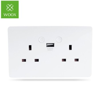 WOOX WiFi Smart Διπλή Πρίζα Τοίχου-R4053 WOOX WiFi Smart Διπλή Πρίζα Τοίχου-R4053