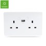 WOOX WiFi Smart Διπλή Πρίζα Τοίχου-R4053