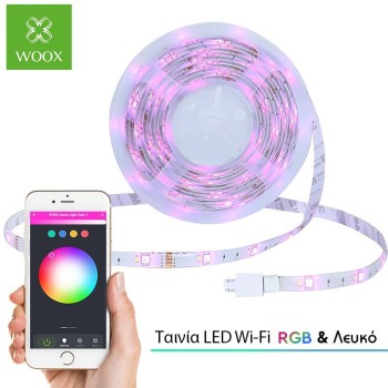 WOOX WiFi Αδιάβροχη Ταινία LED RGBW 5050 5μ με App - R5093 WOOX WiFi Αδιάβροχη Ταινία LED RGBW 5050 5μ με App - R5093