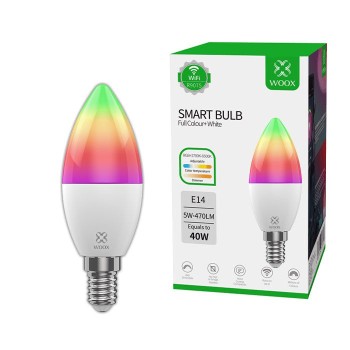 WOOX Smart LED WiFI RGBW 5W 470lm 2700K-6500K  Λάμπα E14 - R9075 WOOX Smart LED WiFI RGBW 5W 470lm 2700K-6500K  Λάμπα E14 - R9075