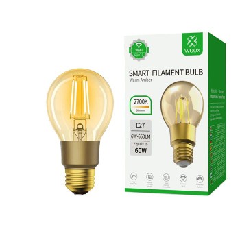 WOOX WiFi Smart LED Filament λάμπα E27 6w 650 lm  - R9078 WOOX WiFi Smart LED Filament λάμπα E27 6w 650 lm  - R9078